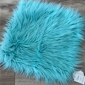 Pottery Barn Teen teal fur pillow cover